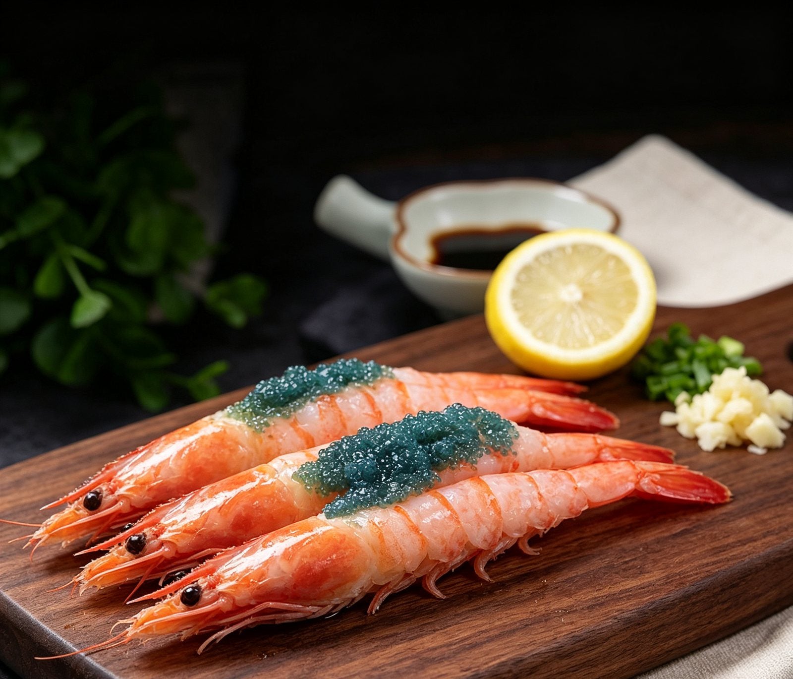Royal Blue-Crowned Shrimp Sashimi
